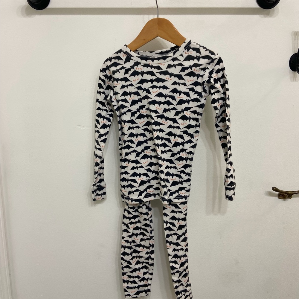 Gap Kids Unisex Bat Print Pajamas - Black and White
